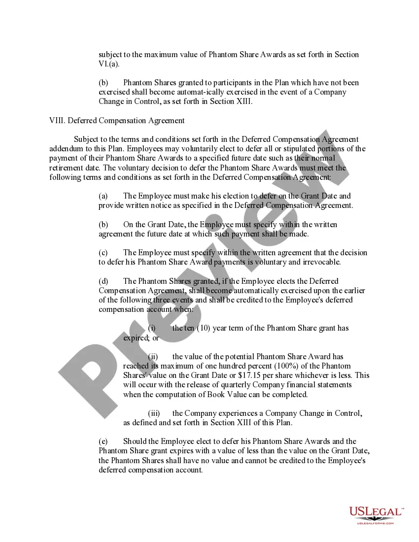 Get Proposed book value phantom stock plan with appendices for First Florida Bank, Inc. Preview Proposed book value phantom stock plan with appendices for First Florida Bank, Inc.