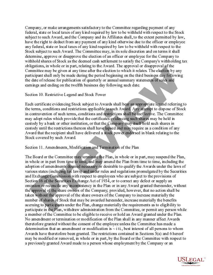 Get Restricted Stock Award Plan of Coca-Cola Enterprises, Inc. Preview Restricted Stock Award Plan of Coca-Cola Enterprises, Inc.