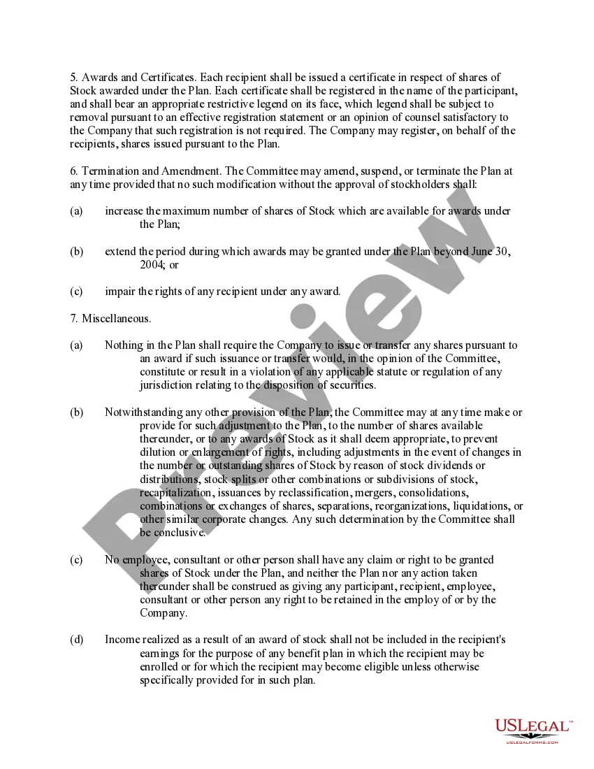 Get Stock Award Plan of Optelecom, Inc. Preview Stock Award Plan of Optelecom, Inc.