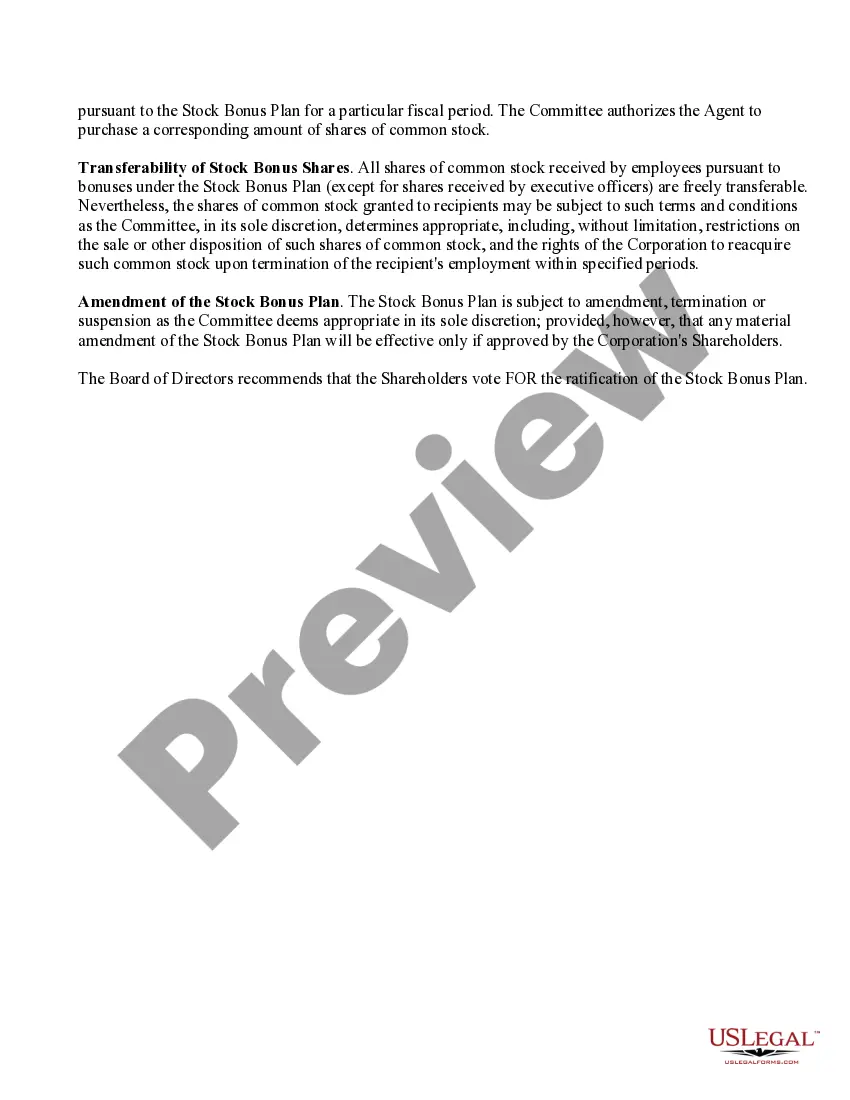 Get Ratification of stock bonus plan of First West Chester Corp. Preview Ratification of stock bonus plan of First West Chester Corp.