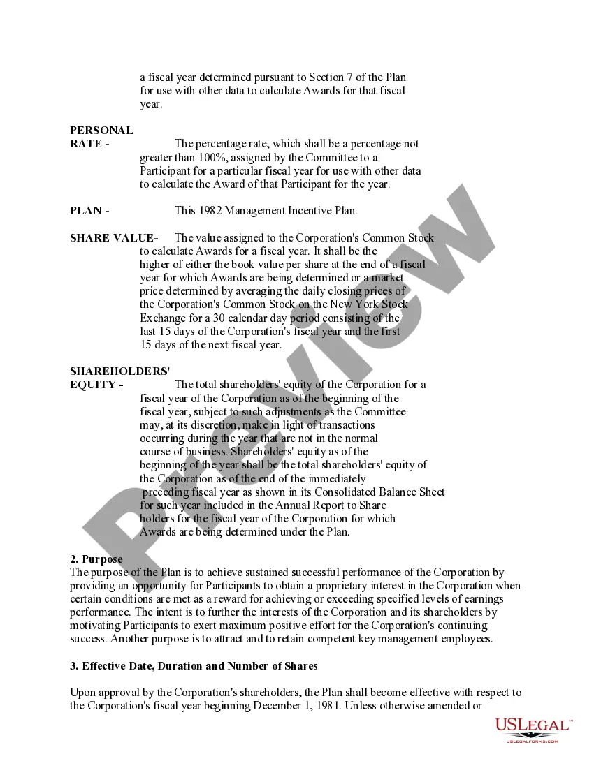 Preview Management Incentive Plan of Ex-Cell-O Corp