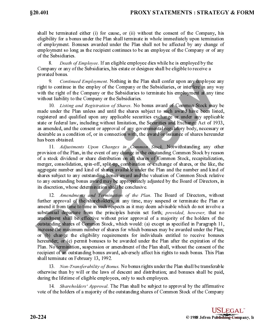 Preview Executive Bonus Plan