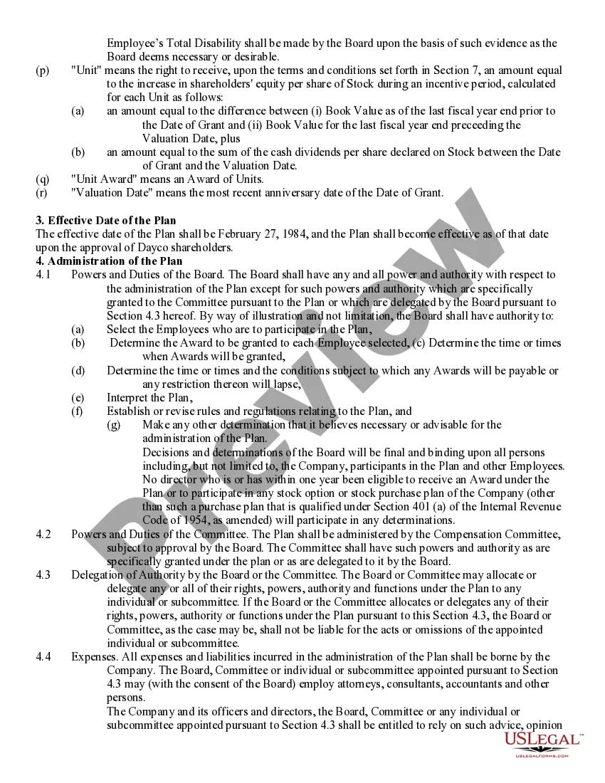 Preview Executive Incentive Plan