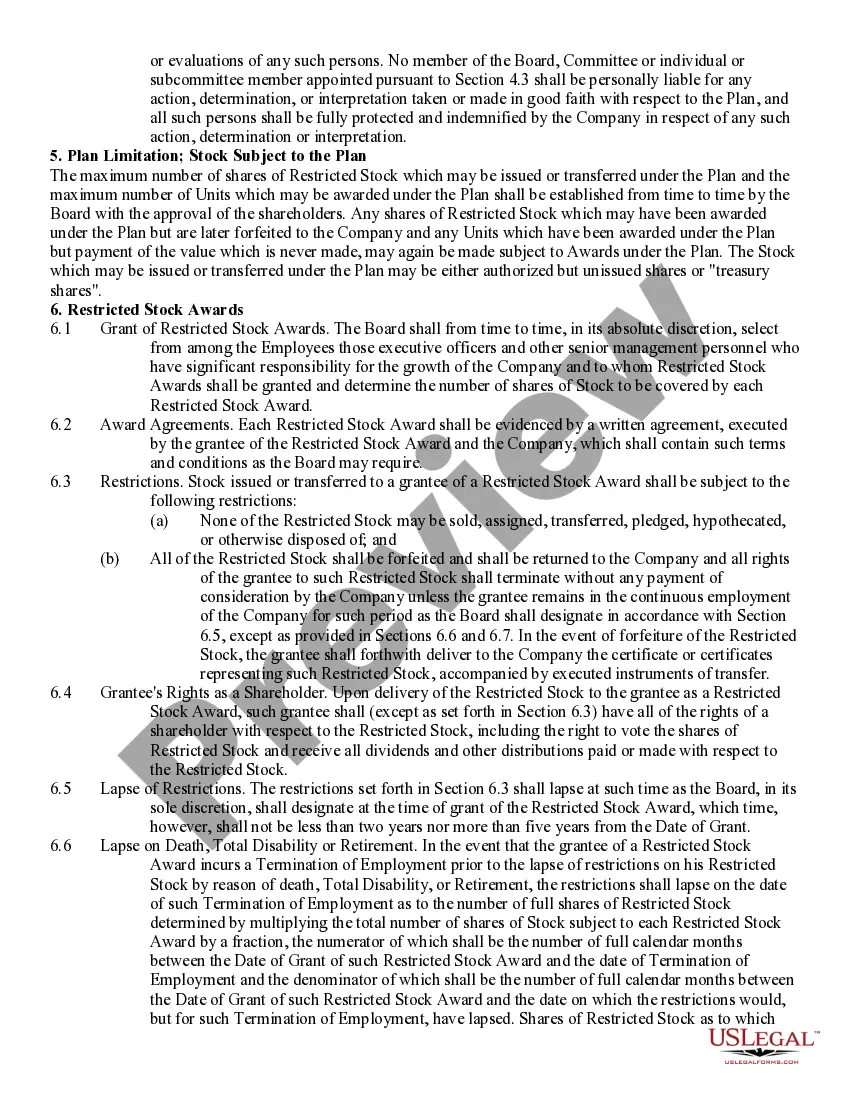 Preview Executive Incentive Plan