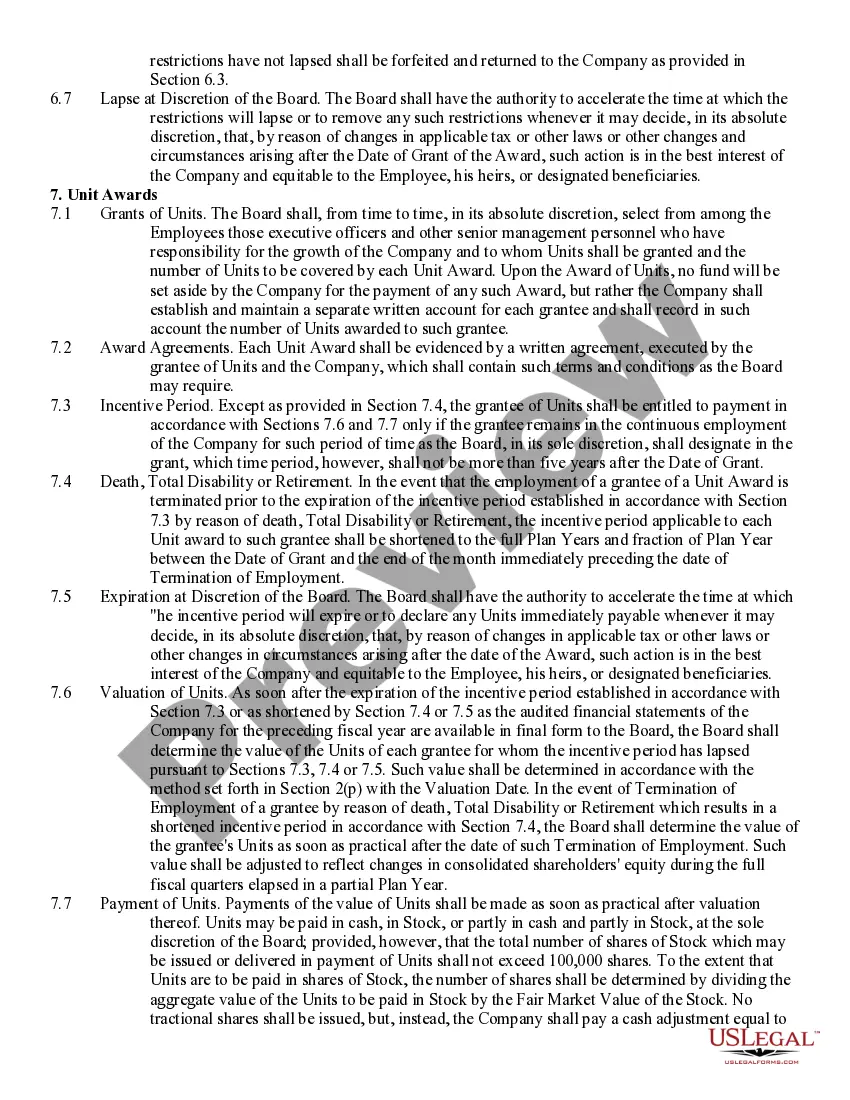 Preview Executive Incentive Plan