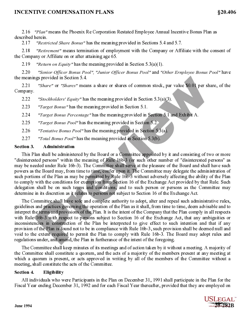 Preview Restated Employee Annual Incentive Bonus Plan with attachments