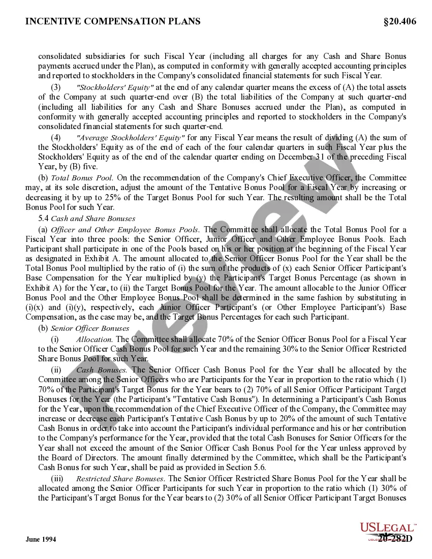 Preview Restated Employee Annual Incentive Bonus Plan with attachments