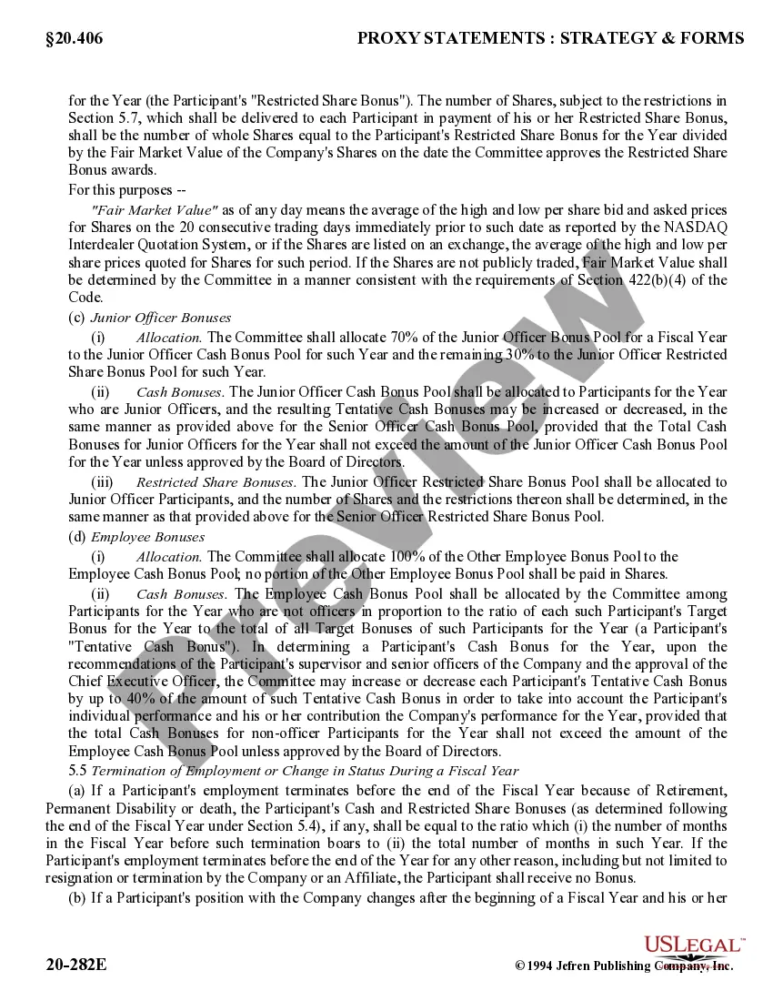 Preview Restated Employee Annual Incentive Bonus Plan with attachments