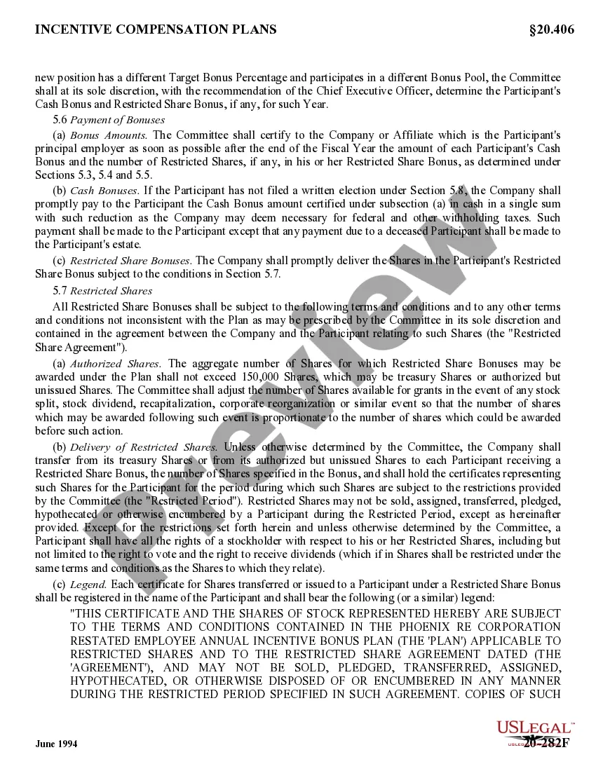 Preview Restated Employee Annual Incentive Bonus Plan with attachments