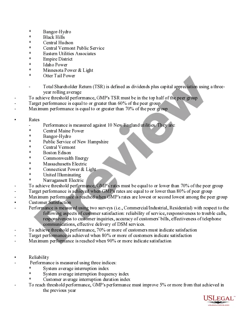 Preview Compensation Program for Officers and Certain Key Management Personnel with attachments