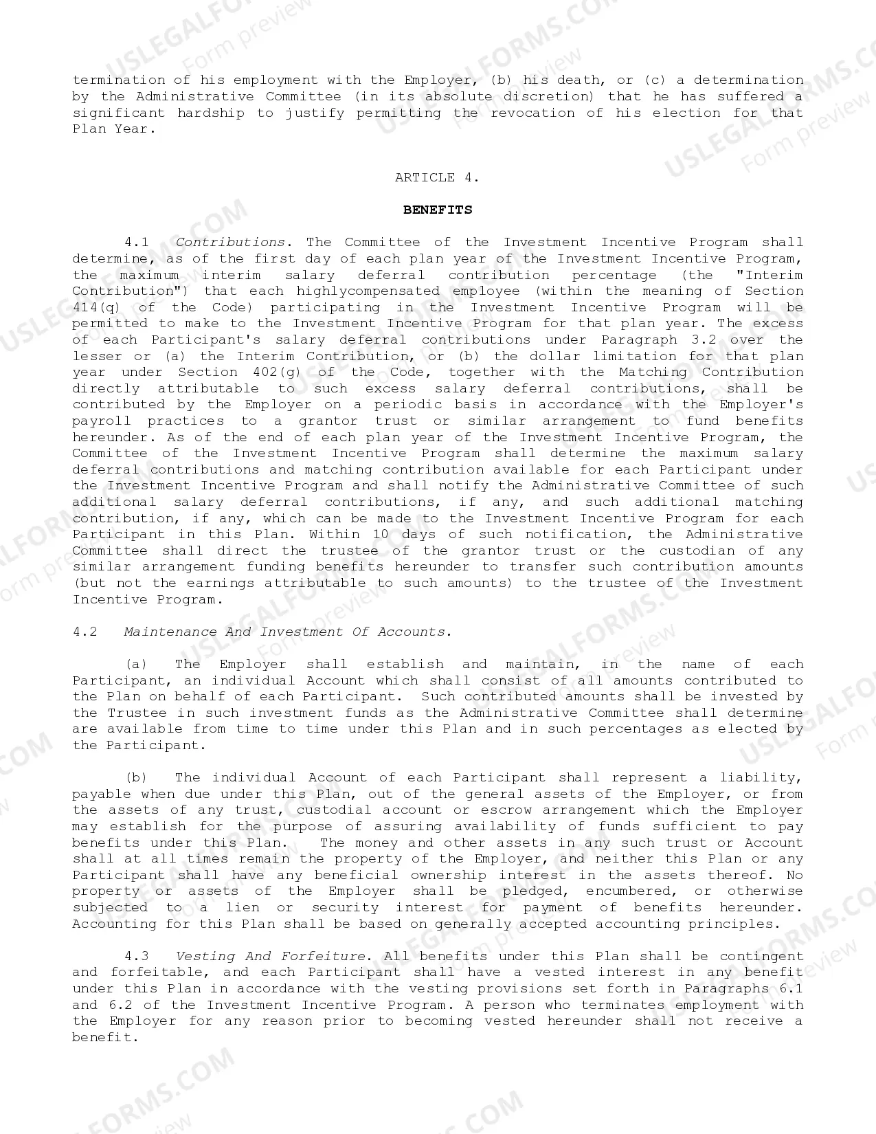 Preview Supplemental Retirement Plan