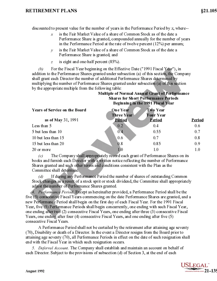 Get Retirement Plan for Outside Directors Preview Retirement Plan for Outside Directors