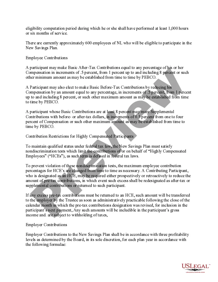 Preview Approval of savings plan for employees