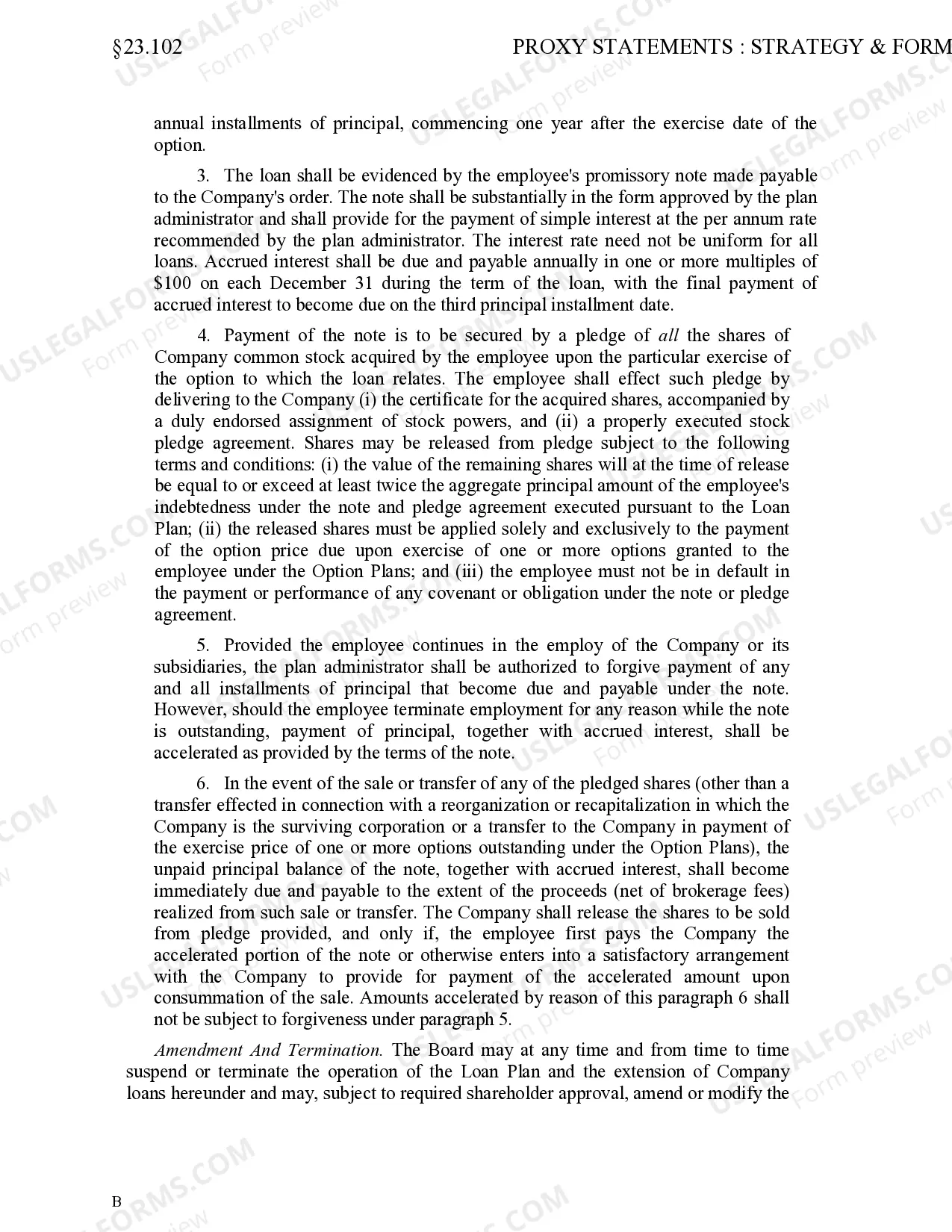 Preview Loan Plan for Key Employees