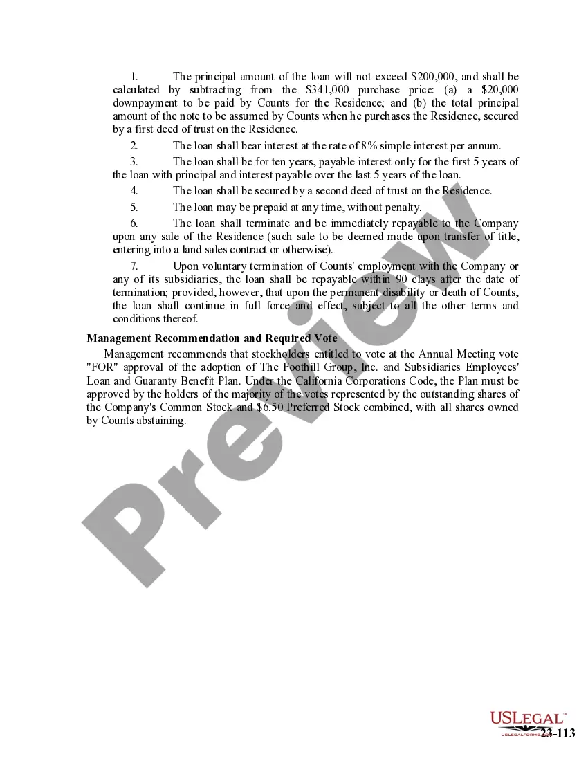 Preview Proposed employees' loan and guaranty benefit plan