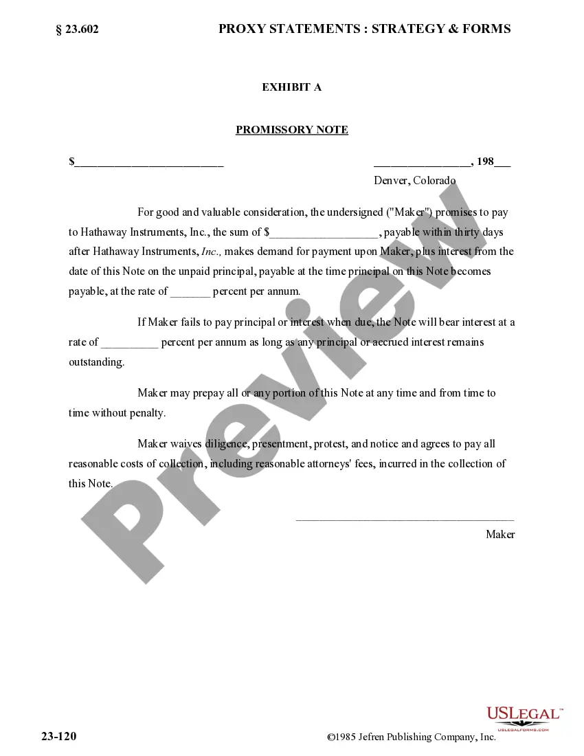 Preview Executive Director Loan Plan with copy of Promissory Note by Hathaway Instruments, Inc.