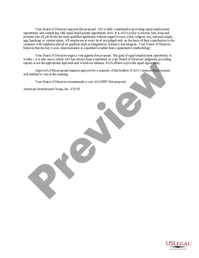 Get Stockholder proposal of the Tribune Co. proposing to require reports to stockholders on progress with equal employment opportunity and affirmative action programs Preview Stockholder proposal of the Tribune Co. proposing to require reports to stockholders on progress with equal employment opportunity and affirmative action programs