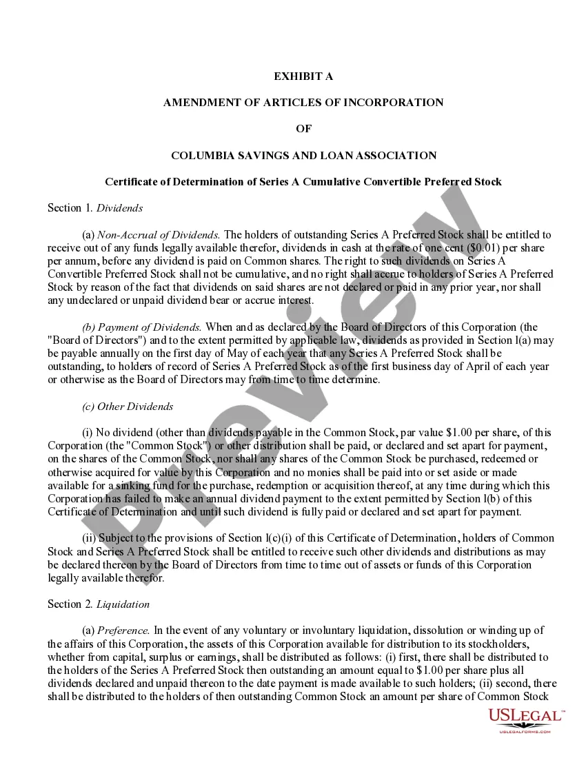 Get Amendment to Articles of Incorporation with exhibit Preview Amendment to Articles of Incorporation with exhibit