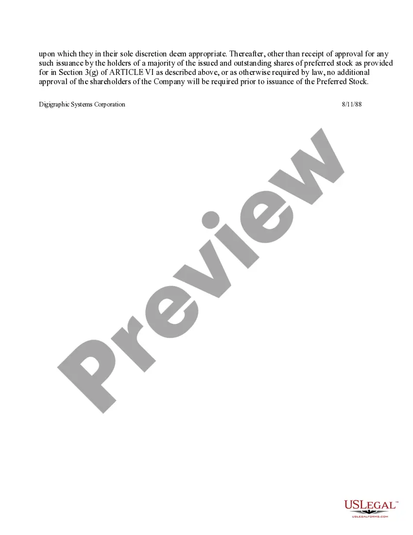 Get Approval of authorization of preferred stock Preview Approval of authorization of preferred stock