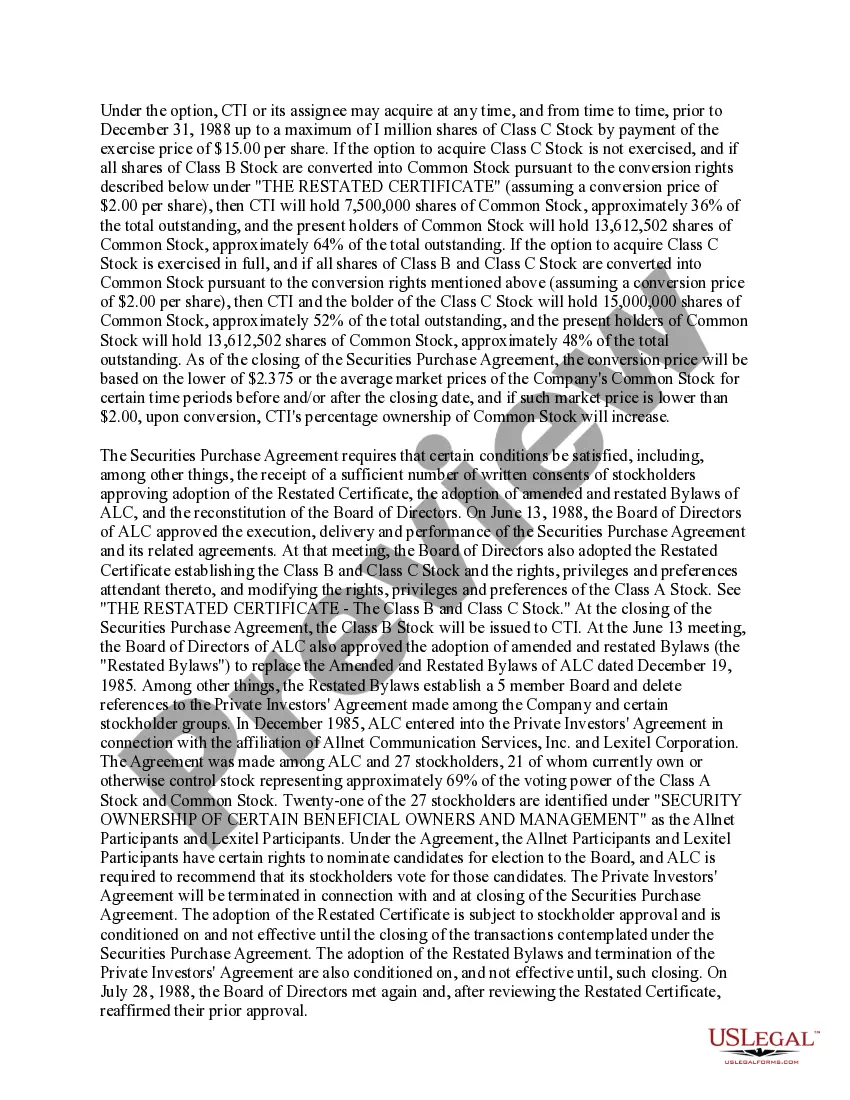 Get Proxy statement for stockholder action by written consent - ALC Communications Corporation Preview Proxy statement for stockholder action by written consent - ALC Communications Corporation