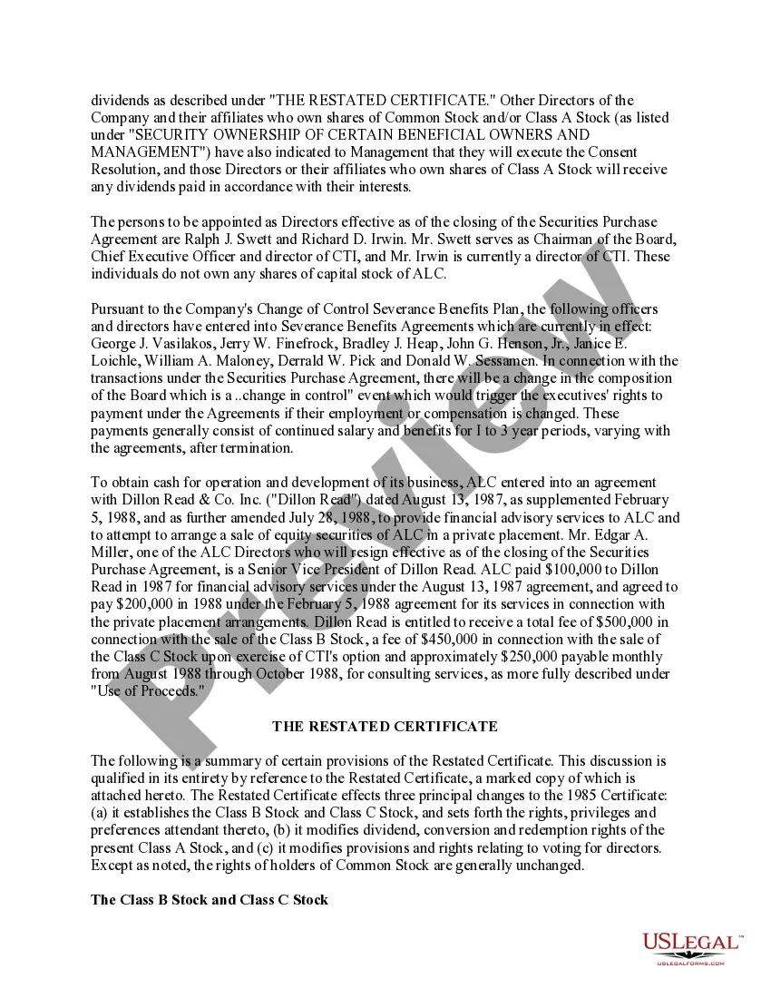 Get Proxy statement for stockholder action by written consent - ALC Communications Corporation Preview Proxy statement for stockholder action by written consent - ALC Communications Corporation