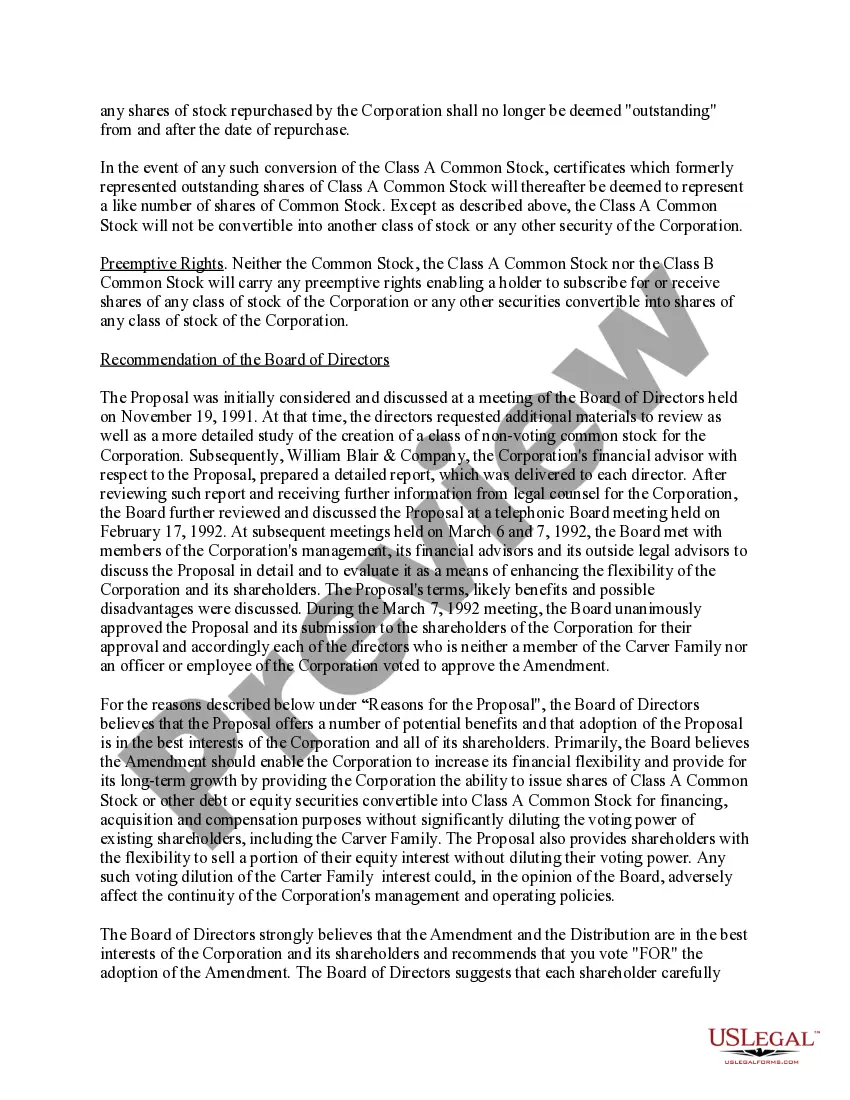 Get Approval of amendment to the corporation's restated articles of incorporation with exhibits Preview Approval of amendment to the corporation's restated articles of incorporation with exhibits
