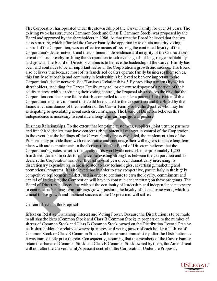 Get Approval of amendment to the corporation's restated articles of incorporation with exhibits Preview Approval of amendment to the corporation's restated articles of incorporation with exhibits
