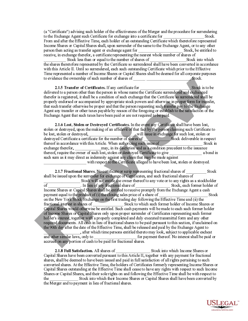 Get Agreement and plan of reorganization Preview Agreement and plan of reorganization