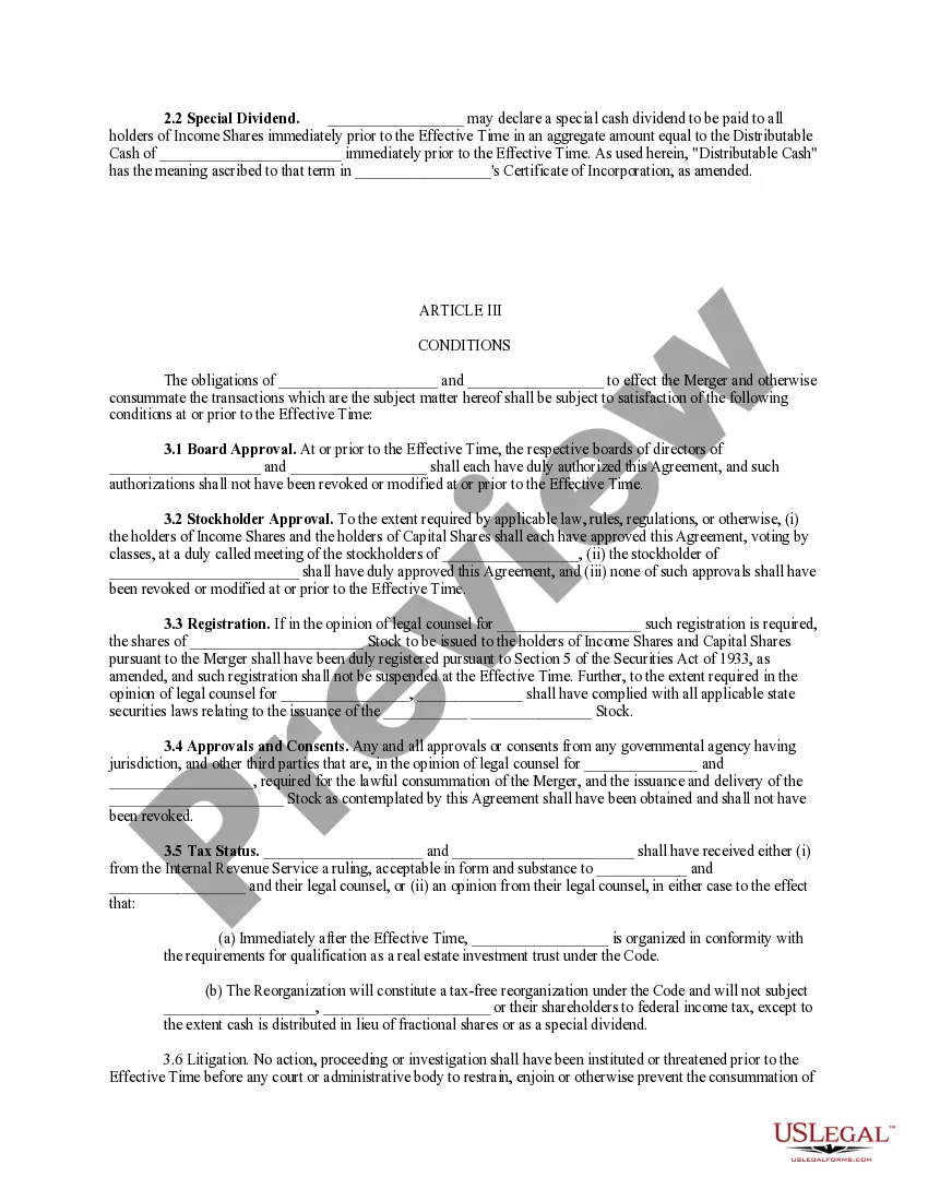 Get Agreement and plan of reorganization Preview Agreement and plan of reorganization