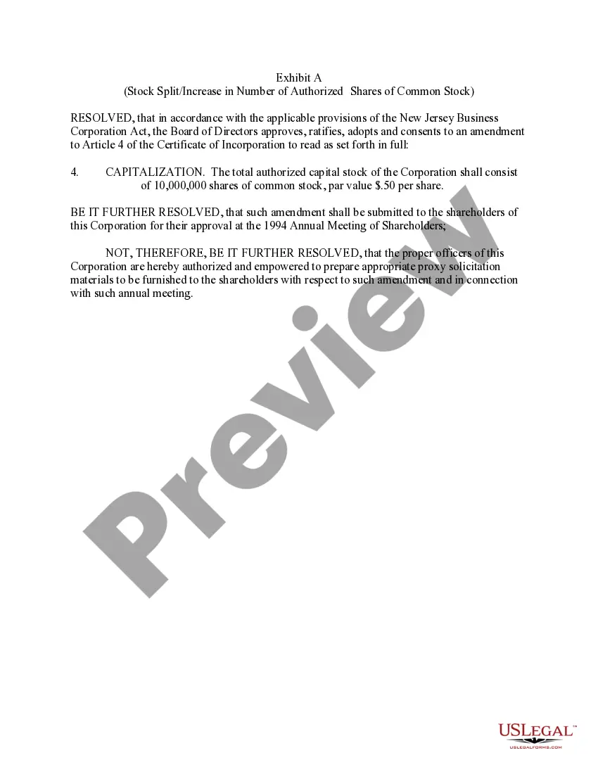 Get Proposal for the Stock Split and Increase in the Authorized Number of Shares Preview Proposal for the Stock Split and Increase in the Authorized Number of Shares