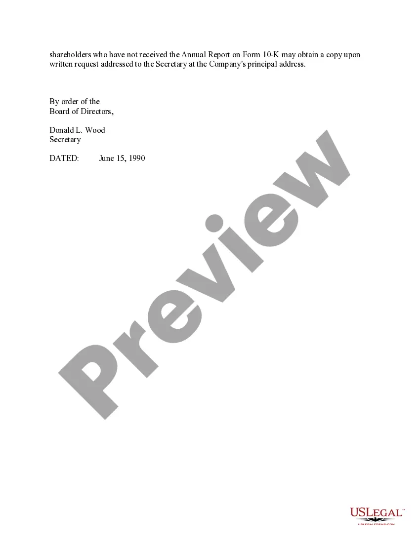 Get Notice of Annual Meeting of Shareholders Preview Notice of Annual Meeting of Shareholders