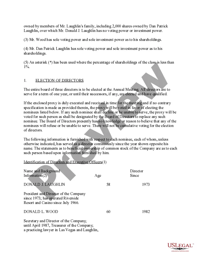 Get Proxy Statement of Laughlin Recreational Enterprises, Inc. Preview Proxy Statement of Laughlin Recreational Enterprises, Inc.