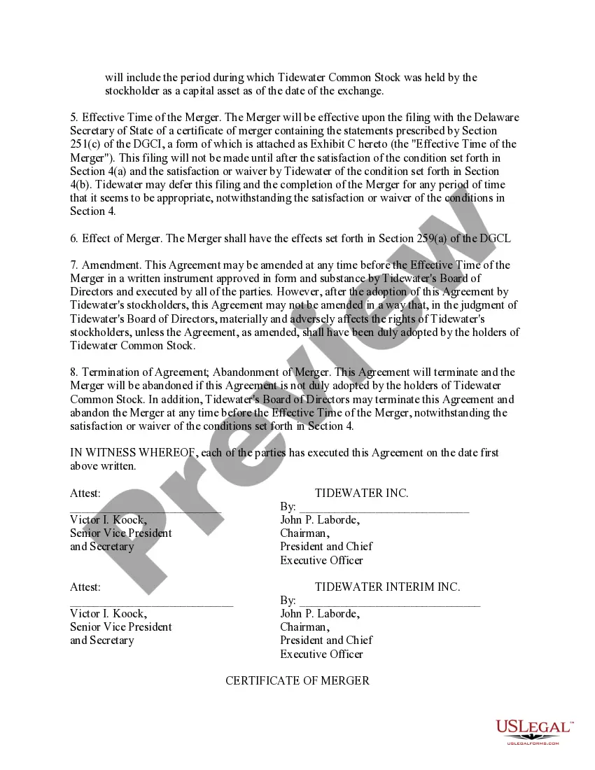 Get Agreement of Merger - Certificate of Merger Preview Agreement of Merger - Certificate of Merger