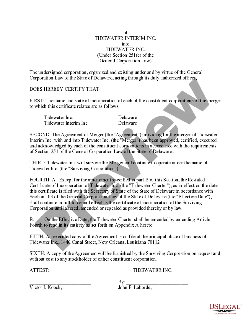 Get Agreement of Merger - Certificate of Merger Preview Agreement of Merger - Certificate of Merger