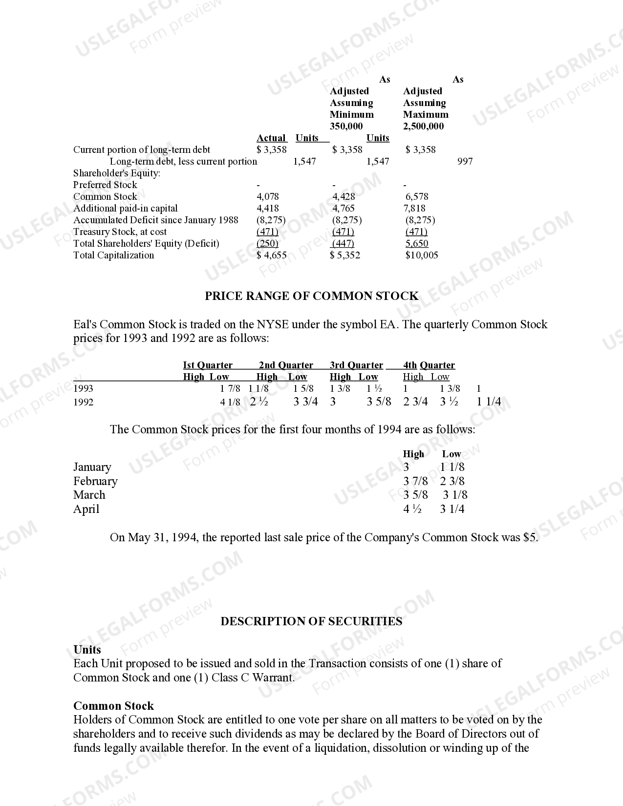 Proxy Statement of Electronic Associates, Inc. with appendix US Legal Forms