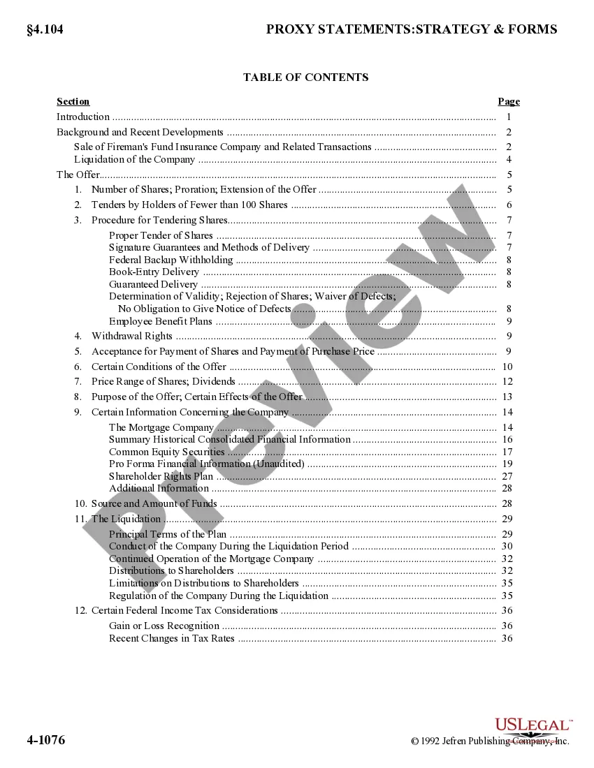 Preview Offer to Purchase for Cash by The Fundamerican Companies, Inc.