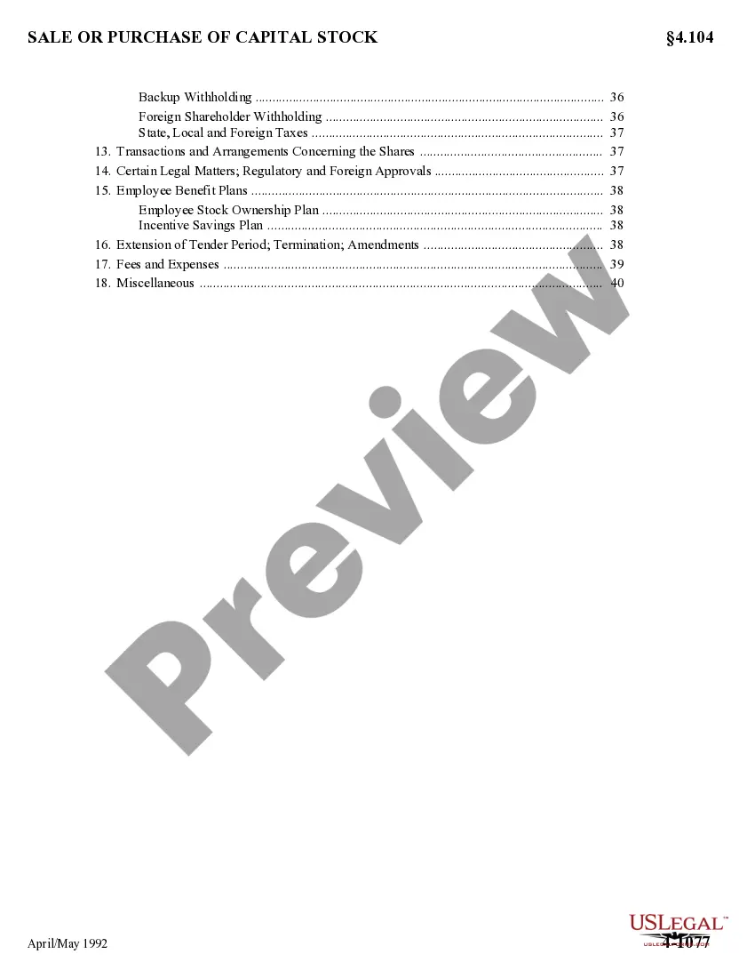 Preview Offer to Purchase for Cash by The Fundamerican Companies, Inc.