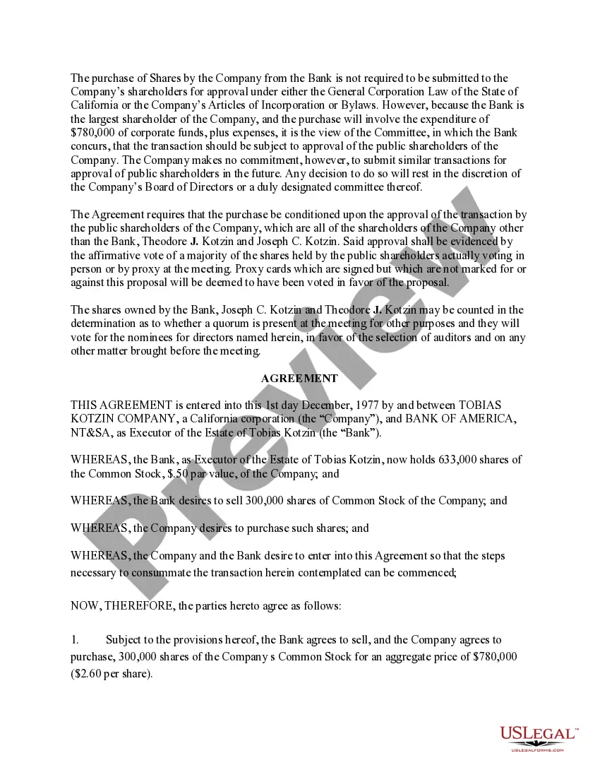 Get Sample Proposed purchase of 300,000 shares with copy of Agreement Preview Sample Proposed purchase of 300,000 shares with copy of Agreement
