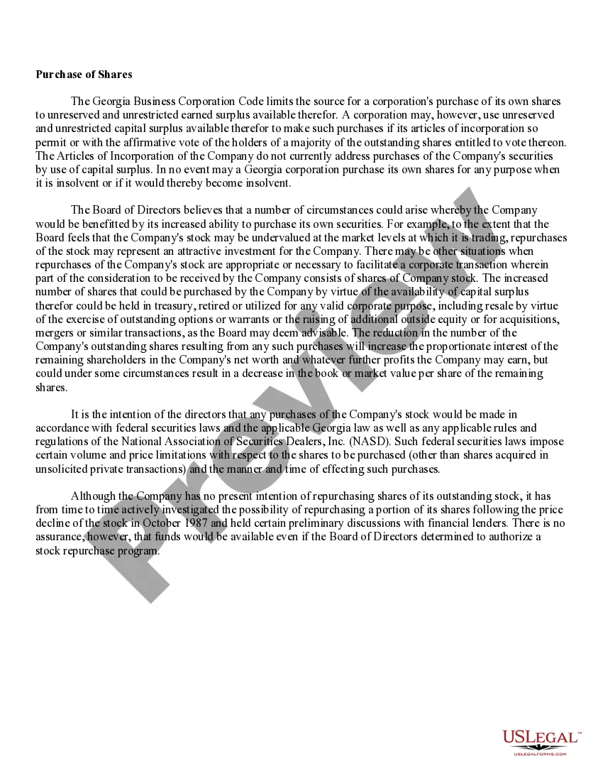 Get Approval of amendment to articles of incorporation to permit certain uses of distributions from capital surplus Preview Approval of amendment to articles of incorporation to permit certain uses of distributions from capital surplus