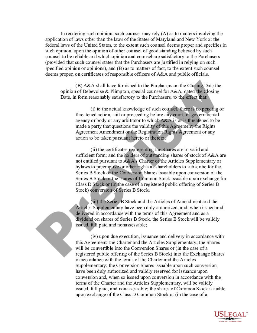 page 8 Sample Stock Purchase and Sale Agreement model for use in corporate matters between Alexander and Alexander Services, Inc., and American International Group, Inc. preview