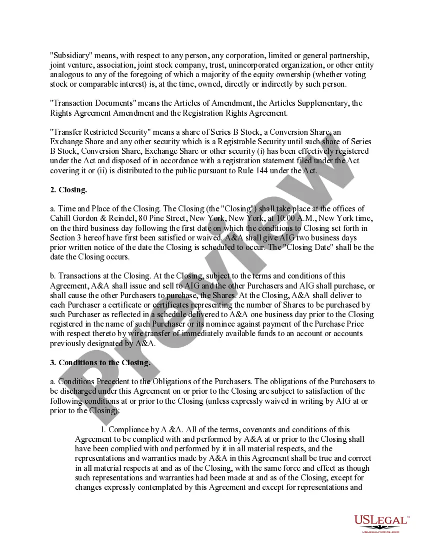 Get Sample Stock Purchase and Sale Agreement model for use in corporate matters between Alexander and Alexander Services, Inc., and American International Group, Inc. Preview Sample Stock Purchase and Sale Agreement model for use in corporate matters between Alexander and Alexander Services, Inc., and American International Group, Inc.