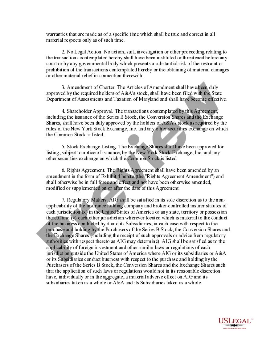 Get Sample Stock Purchase and Sale Agreement model for use in corporate matters between Alexander and Alexander Services, Inc., and American International Group, Inc. Preview Sample Stock Purchase and Sale Agreement model for use in corporate matters between Alexander and Alexander Services, Inc., and American International Group, Inc.