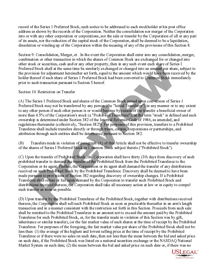 Get Text of proposed amendment to certificate of incorporation Preview Text of proposed amendment to certificate of incorporation