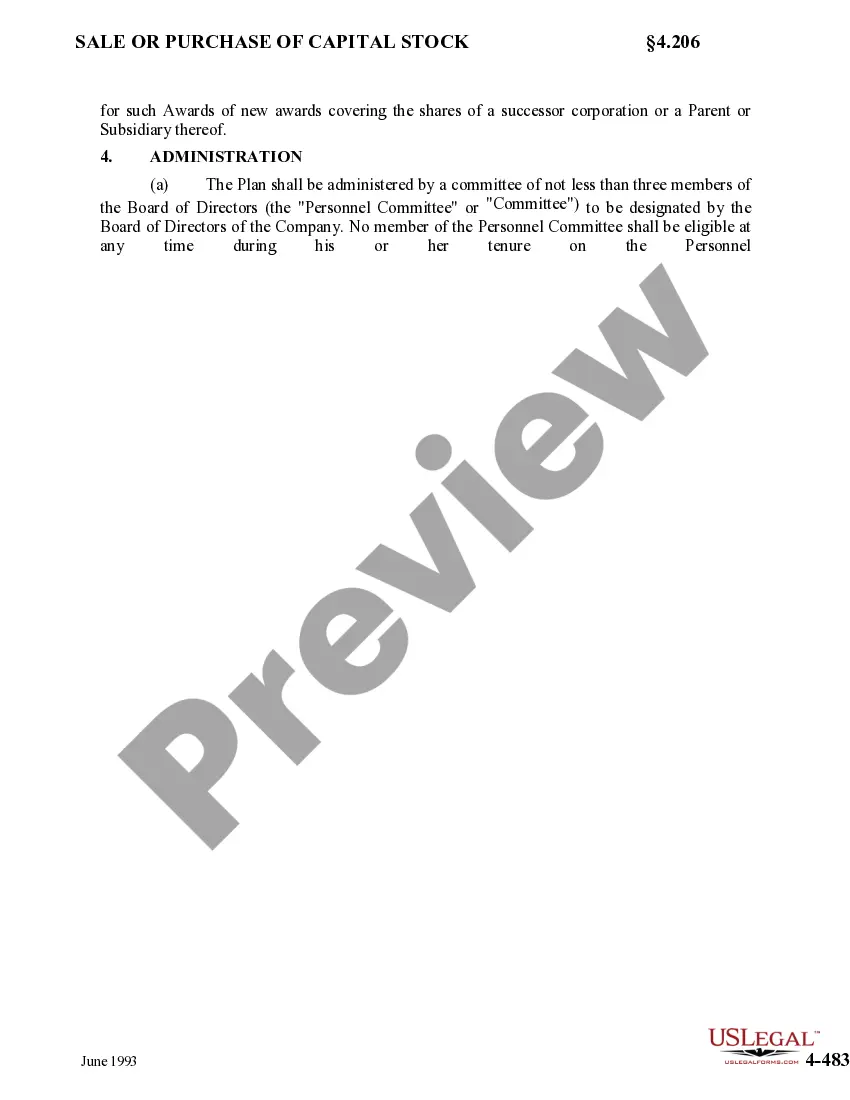 Preview Stock Option Plan of Star States Corporation