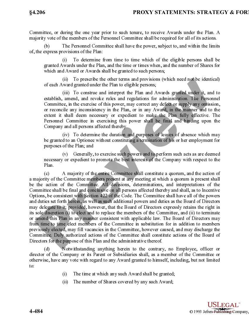 Preview Stock Option Plan of Star States Corporation