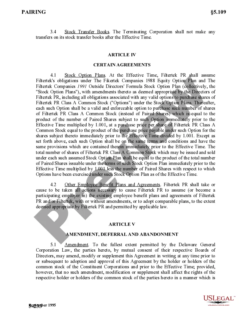 Get Agreement and Plan of Merger by Filtertek, Inc., Filtertek de Puerto Rico, and Filtertek USA, Inc. Preview Agreement and Plan of Merger by Filtertek, Inc., Filtertek de Puerto Rico, and Filtertek USA, Inc.