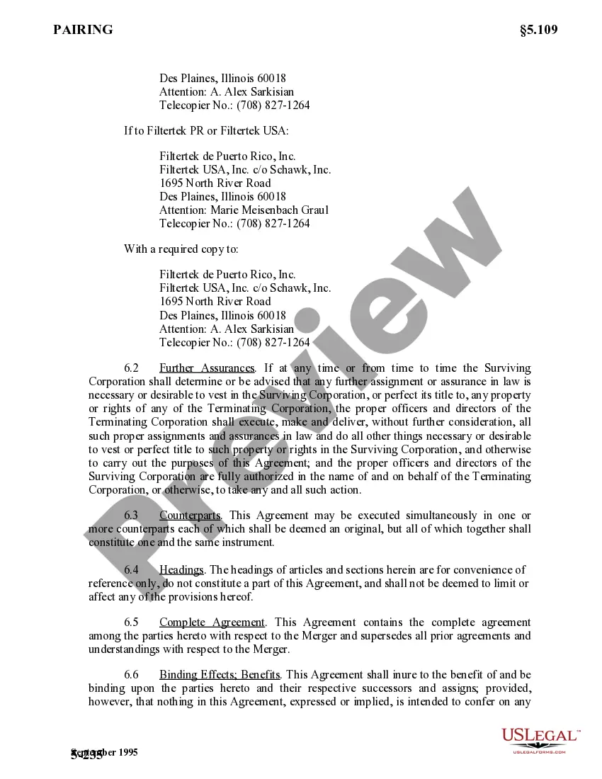 Get Agreement and Plan of Merger by Filtertek, Inc., Filtertek de Puerto Rico, and Filtertek USA, Inc. Preview Agreement and Plan of Merger by Filtertek, Inc., Filtertek de Puerto Rico, and Filtertek USA, Inc.