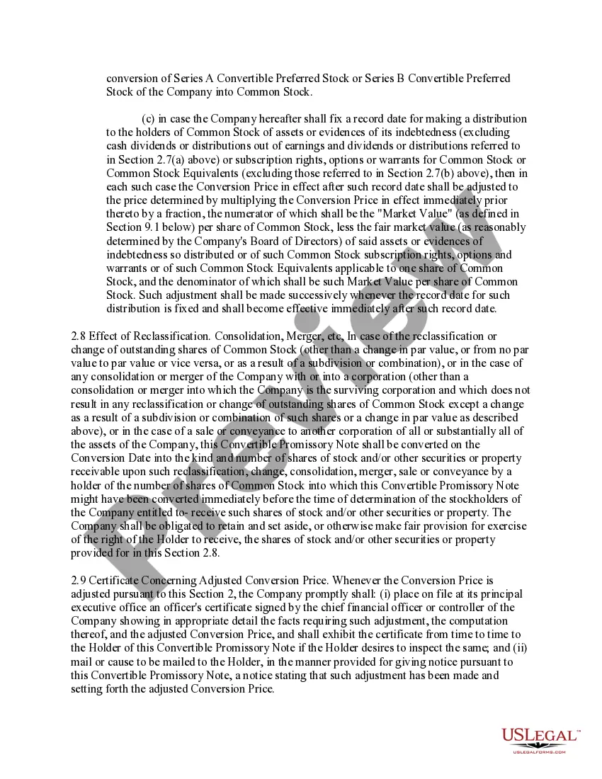 Get Form of Convertible Promissory Note, Common Stock Preview Form of Convertible Promissory Note, Common Stock
