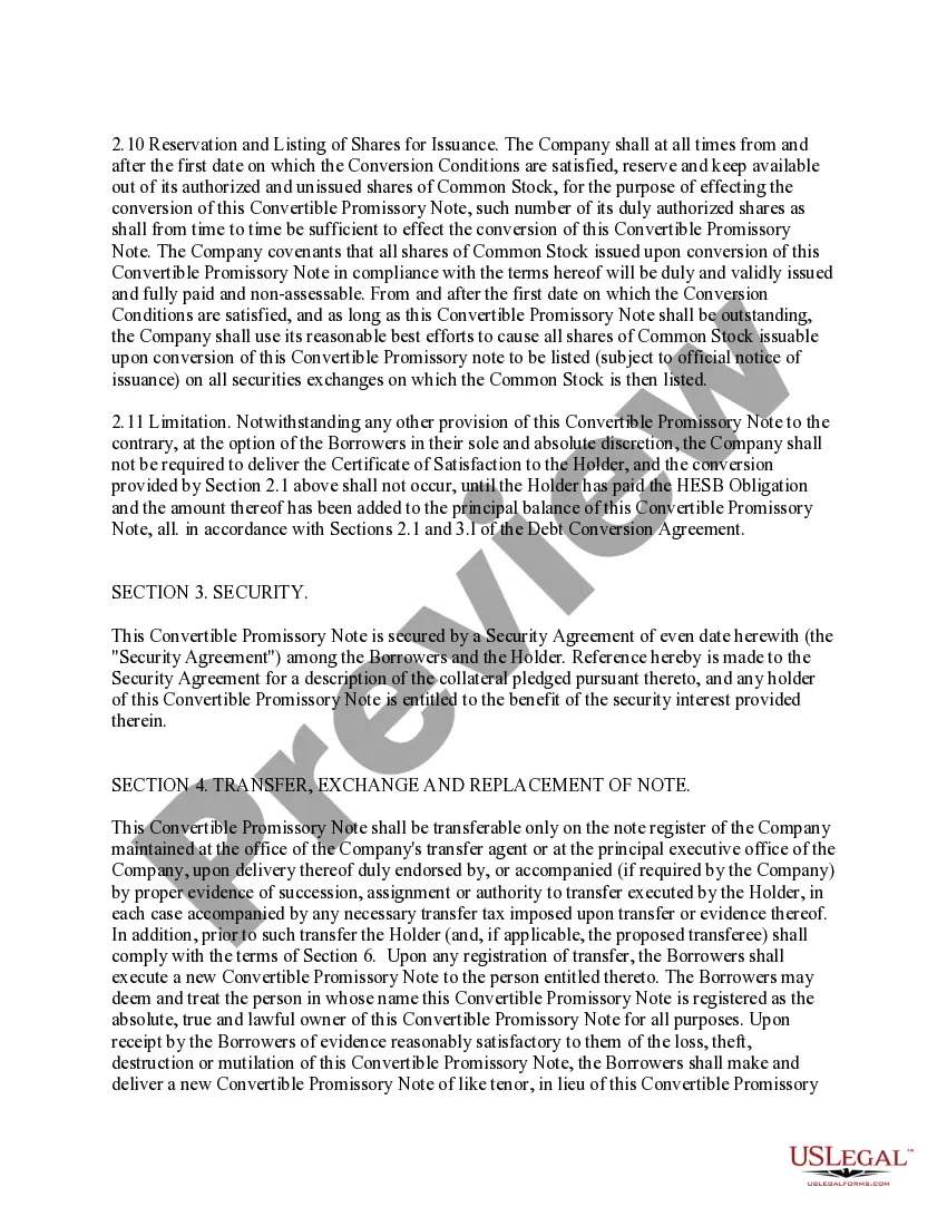 Get Form of Convertible Promissory Note, Common Stock Preview Form of Convertible Promissory Note, Common Stock