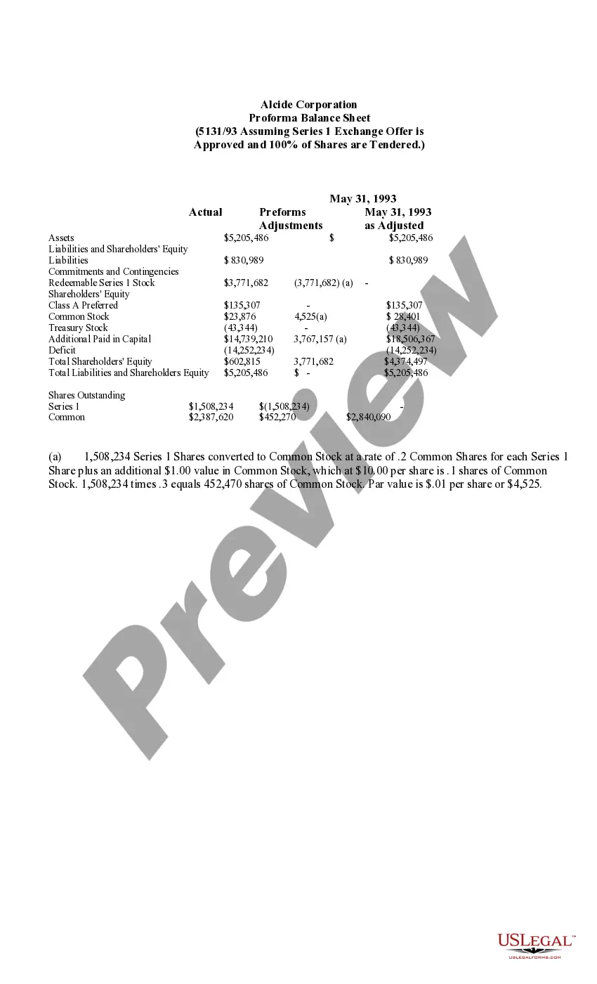 Get Proposal to consider and approve offer to exchange outstanding shares and amend certificate of designations, preferences and rights with Fairness Opinion Report Preview Proposal to consider and approve offer to exchange outstanding shares and amend certificate of designations, preferences and rights with Fairness Opinion Report